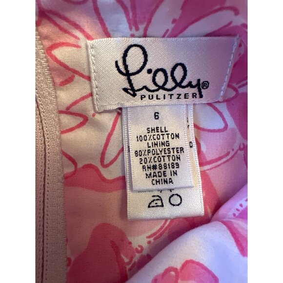 Lilly Pulitzer Girls Sleeveless Pink Seahorse & Daisy Dress Size 6 Cotton Blend - Picture 3 of 5